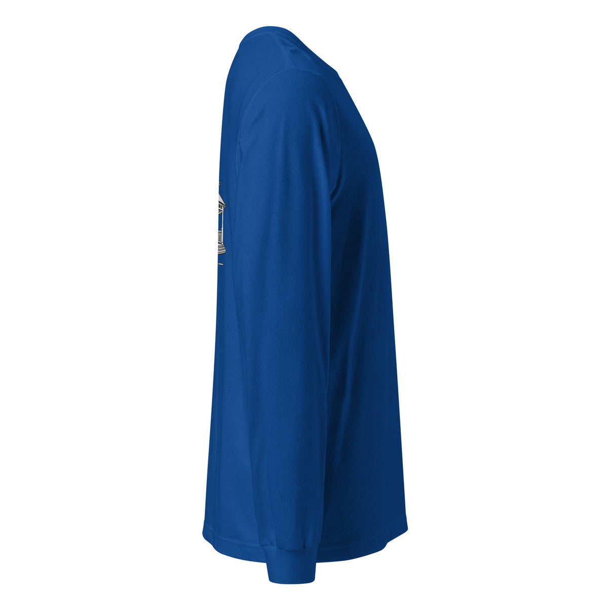 Safety Harbor gazebo long sleeve tee in True Royal, right sleeve view
